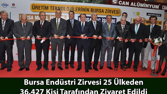 Bursa Endüstri Zirvesi  25 Ülkeden 36.427 Kişi Tarafından Ziyaret Edildi