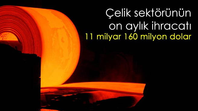 Çelik sektörünün on aylık ihracatı 11 milyar 160 milyon dolar