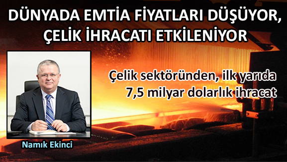 DÜNYADA EMTİA FİYATLARI DÜŞÜYOR, ÇELİK İHRACATI ETKİLENİYOR