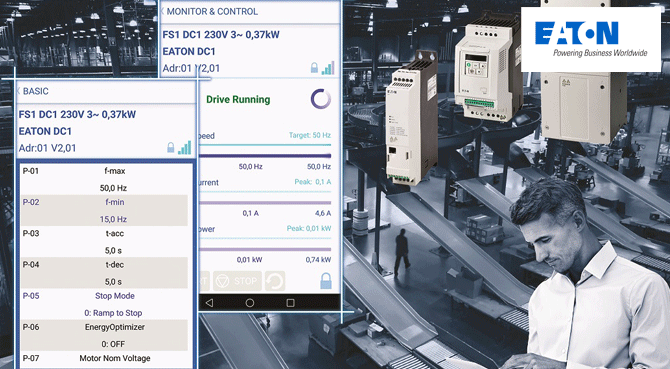 Eatonın Yeni Drivesconnect Uygulamasıyla Hız Kontrol Cihazlarının Mobil Olarak Parametrelendirilmesi 