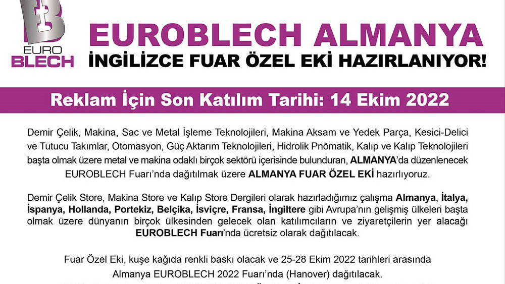 EUROBLECH FUARI İÇİN GERİ SAYIM BAŞLADI