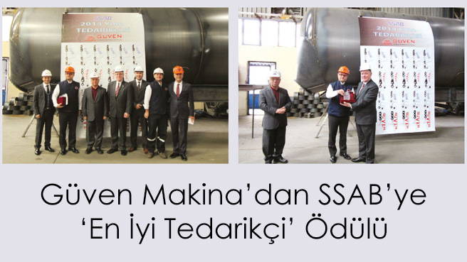 Güven Makina'dan SSAB'ye En İyi Tedarikçi Ödülü