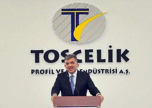 Cumhurbaşkanı Gül, Tosçelik Yassı ve Yapısal Çelik Üretim Tesislerini ziyaret etti.