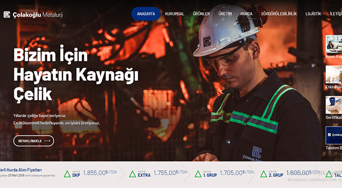 Yenilenen Çolakoğlu Metalurji Web Sitesi Duyurusu
